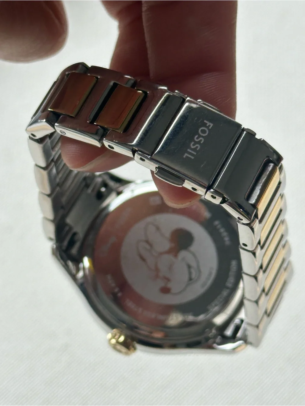 Fossil Two-Tone Stainless Steel Watch with White Dial Disney